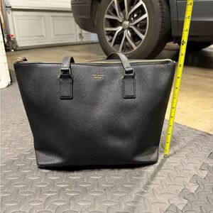 Kate Spade black saffiano leather briefcase tote with gold hardware